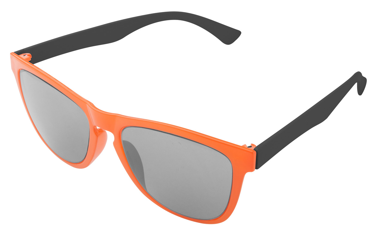 Lunette de soleil sur mesure face avant orange et branches noire