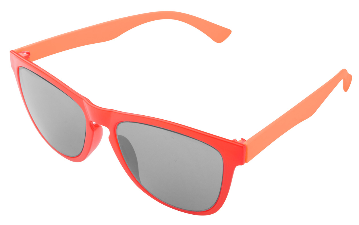 Lunette de soleil sur mesure face avant rouge et branches orange