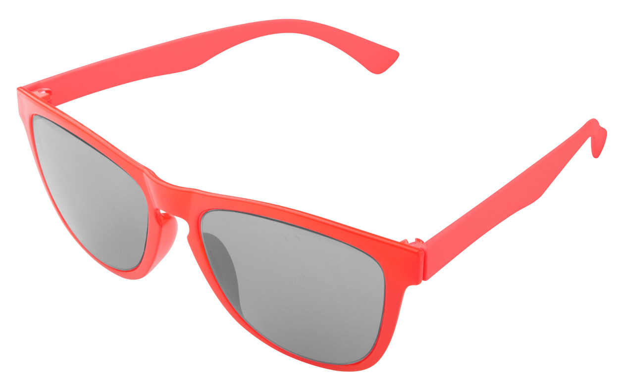 Lunette de soleil sur mesure face avant rouge et branches rouge