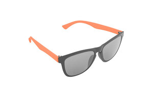 Lunette de soleil sur mesure face avant noire et branches orange