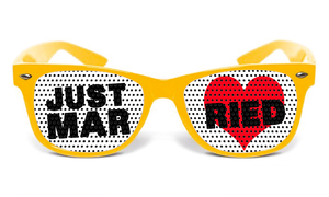 Lunettes personnalisées fantaisies just married jaune