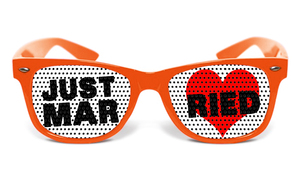 Lunettes personnalisées fantaisies just married orange