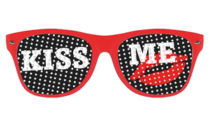 Lunettes De Soleil 'Kiss Me' Pour Fête - Lot De 2 Paires - Accessoire Déguisement Carnaval, Soirée, Festival - Plastique Coloré