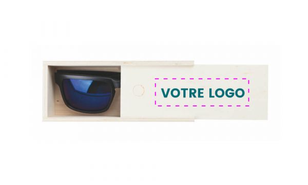 Étui en bois personnalisables pour lunette de soleil avec votre logo